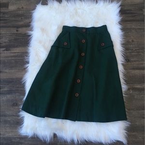 Cute High Waisted Green Skirt